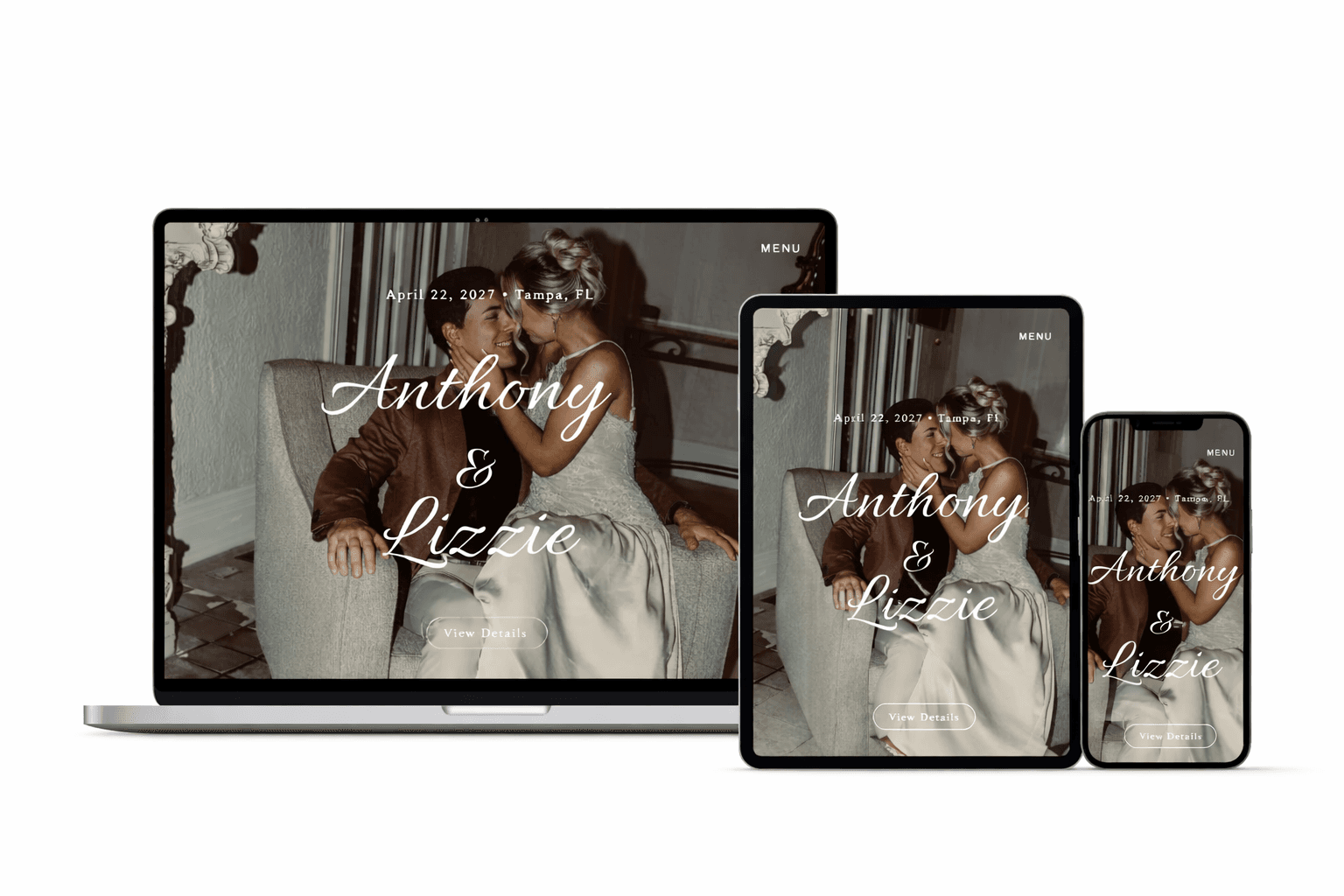 Colbassani wedding website preview
