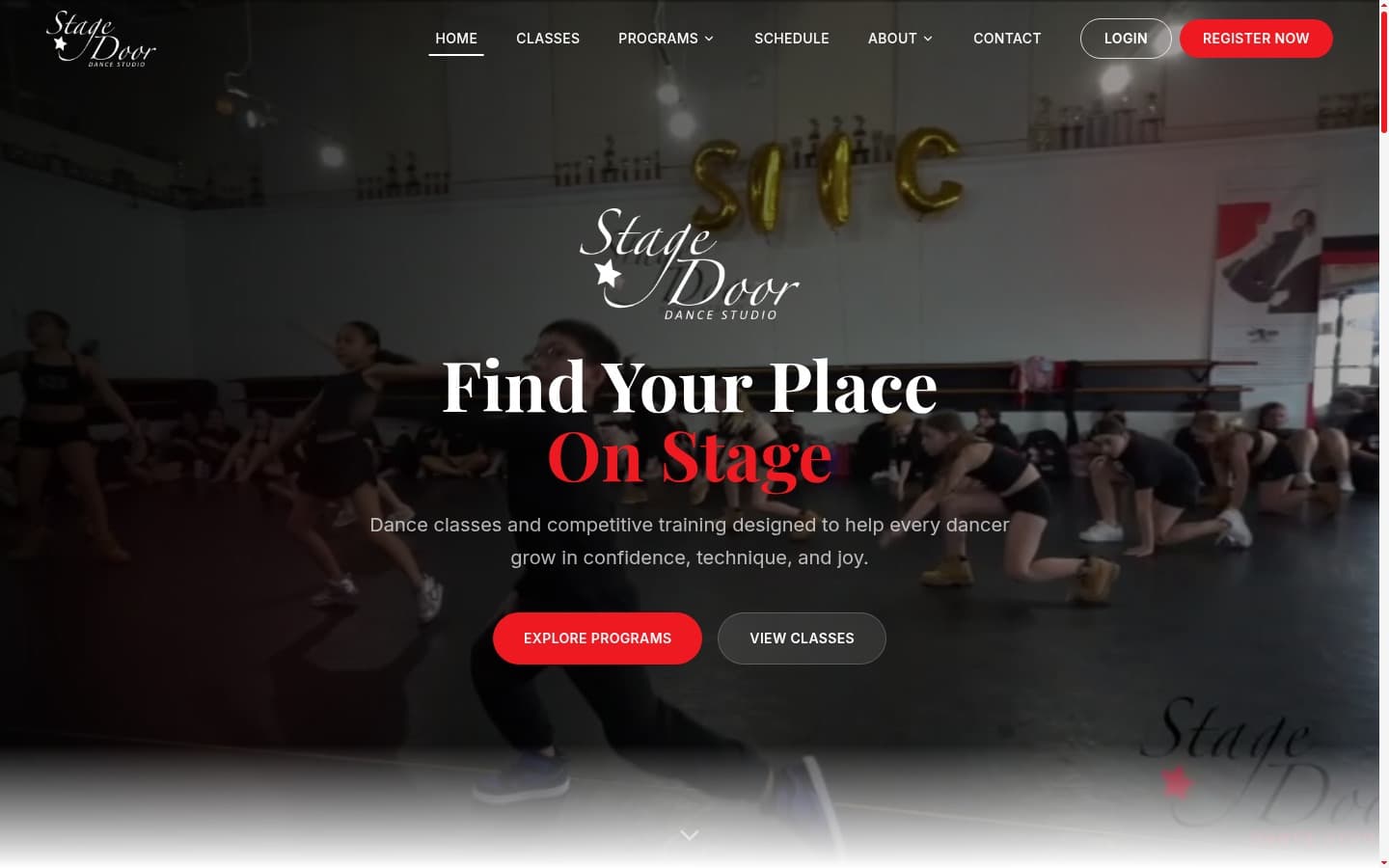 Stage Door Dance Studio website