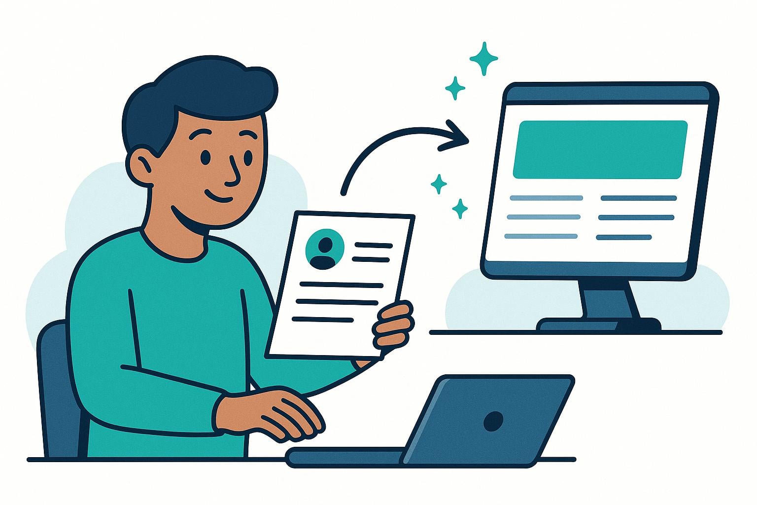 Example resume-to-website transformation
