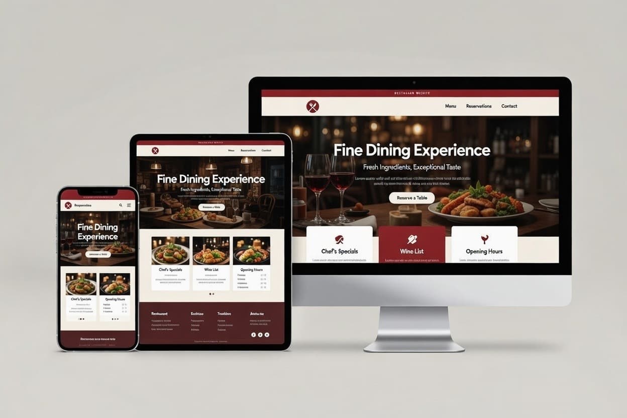 Website redesign preview for a small business homepage